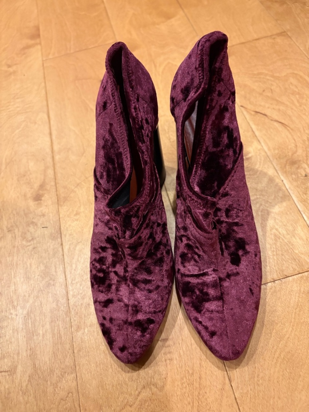 3.1 Phillip Lim Kyoto ankle booties crushed burgundy velvet high heel sz 41 10 - Picture 4 of 11